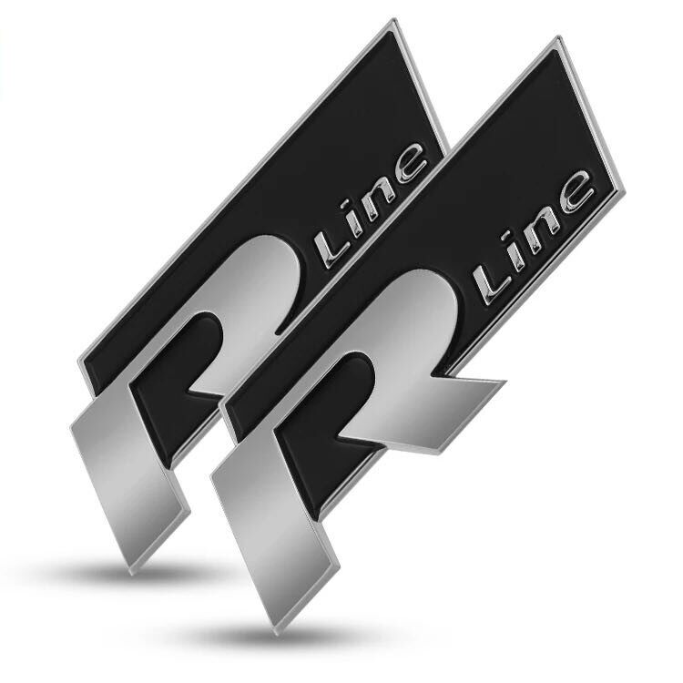 专用大众高尔夫76新迈腾CC帕萨特嘉旅改装饰RLine汽车中网R侧标贴图片