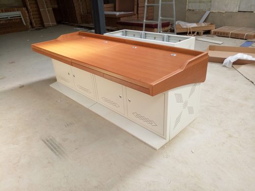 监控操作台 四联操作台 监控 豪华黄木面 四联监控台控制台 双联操作平台 四联整体  不锈钢操作台