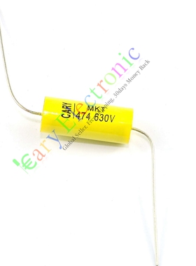 630V发烧无极铜脚音频音响0.47uf 黄色穿心轴向胆机耦合薄膜电容