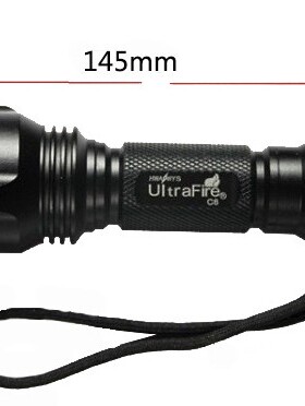 Ultrafire铝合金携带日常探洞露营可充电手电筒强光手电C8