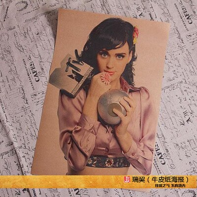 KatyPerry复古牛皮纸写真贴纸