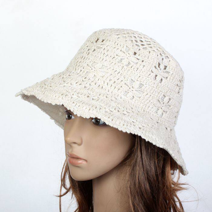 春夏天旅游韩版女士草帽花朵帽遮阳盆帽防晒帽子沙滩帽大沿帽潮