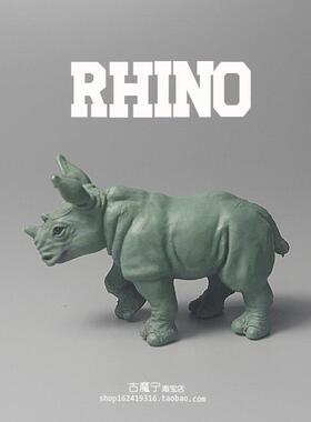 散货 犀牛 动物园 野生哺乳动物 仿真生物模型手办扭蛋玩具摆件
