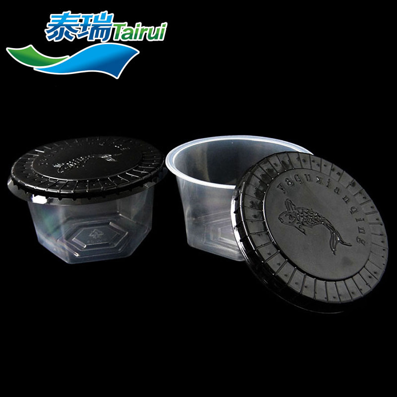 泰威一次性塑料六角透明蚯蚓盒锤钓配件用品红虫饵料专用盒500套