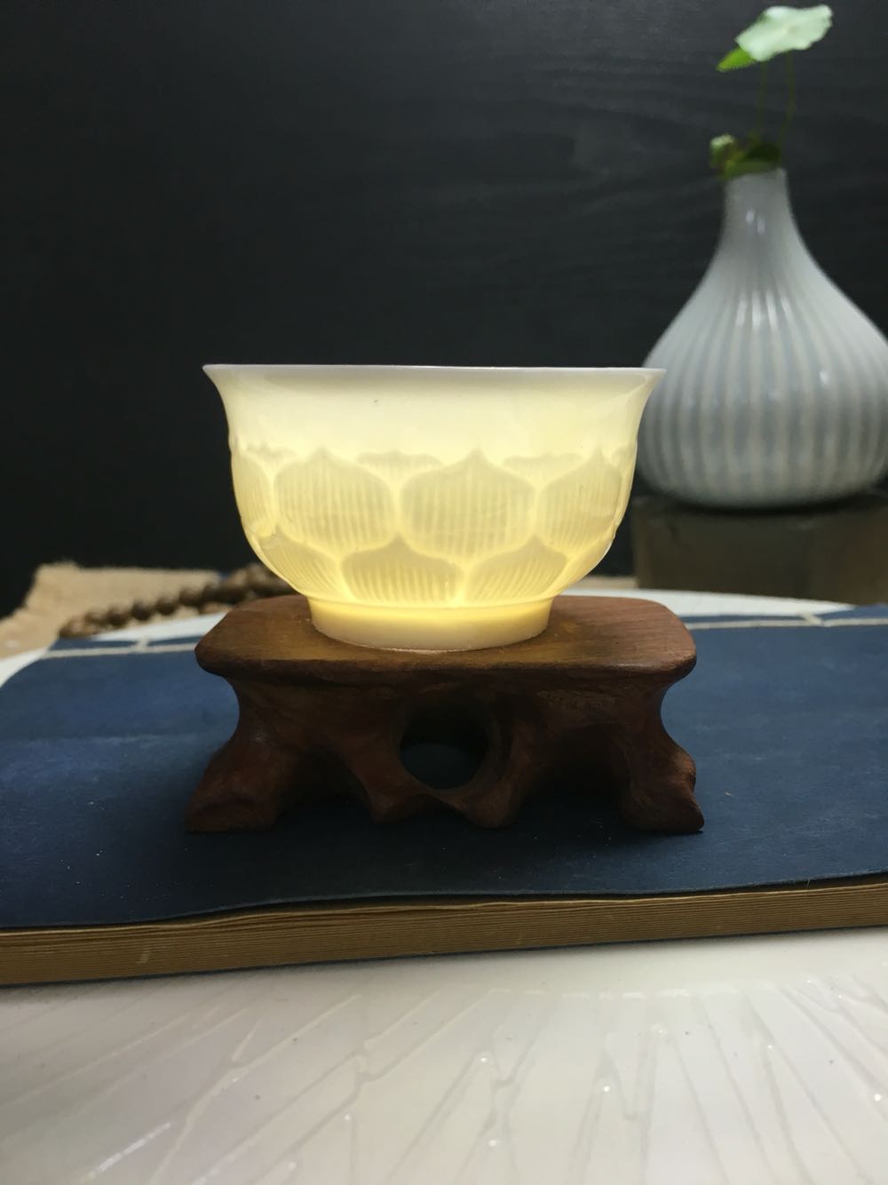 个人收藏 明代德化窑 禅莲杯 收藏老杯子 古董瓷器 明代老件杯子