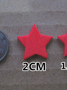 2CM和1.8CM五角星全红色 一包120个  4CM全红色五角星 一包70个