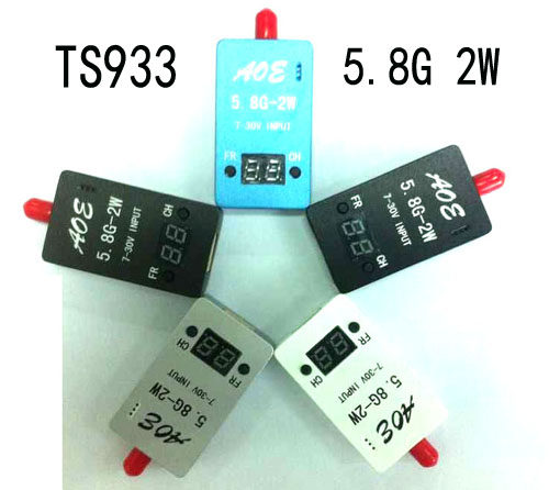 新上市的TS932/TS933图传发射机，支持2-6S供电，5V 1A稳压输出，1000mW/2000MW足量功率，32频道数码显示，且有天线不接保护和电源反接保护功能。铝合金外壳，良好的散热及保护图传炸机不受损坏，多轴/固定翼均适用，RC932 5.8G 高灵敏度接收 32频道 图传接收  铝合金
