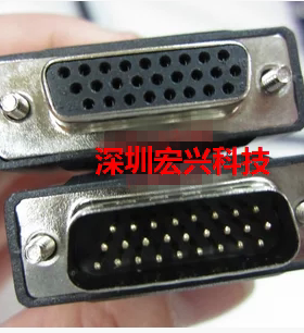 工厂订做DB26公对母连接线 延长线 3排26芯数据线 串口线