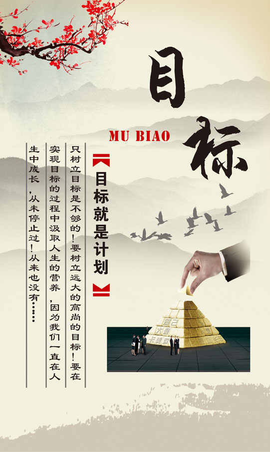736海报印制展板写真喷绘贴纸229公司企业文化健康心态挂图目标