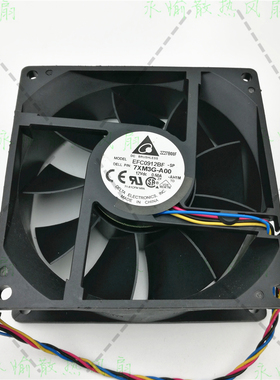 全新台达 EFC0912BF WC236 12V 0.60A 9CM 9032 4线 温控散热风扇