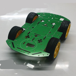 4WD四驱智能小车底盘四轮4电机驱动单晶片机器人车架PCB材质不碎
