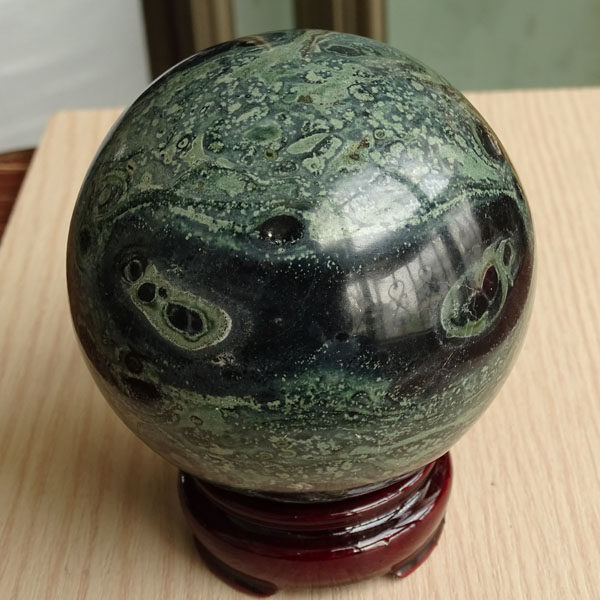 水玉冰魄天然孔雀眼原石球摆件孔雀眼球摆件水晶球孔雀岩矿物实物