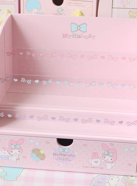 美乐蒂My Melody首饰盒 展示化妆架少女桌面收纳盒可爱木质整理架