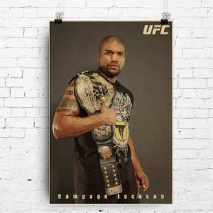 MMA海报暴怒.杰克逊昆汀Rampage Jackson健身房跆拳道馆装饰画