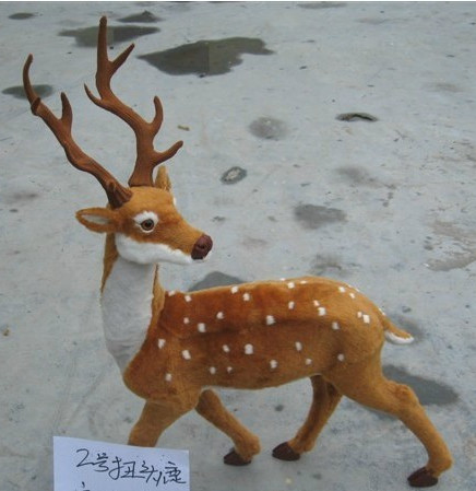 定做仿真梅花鹿 圣诞节礼物 皮毛仿真动物标本 静态模型