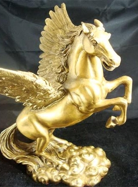 书房镇宅马到成功黄铜中式风摆件