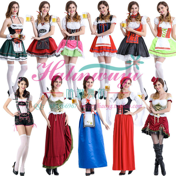 万圣节德国啤酒节服装女成人啤酒节服啤酒妹cosplay服夜店舞台装