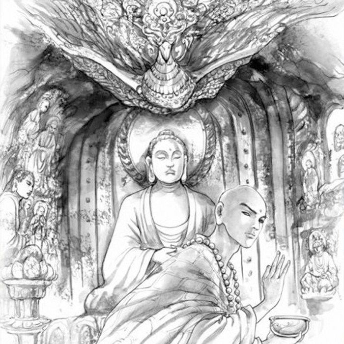 御心臻品02定制02剑道头巾手拭02tenugui【孔雀明王】