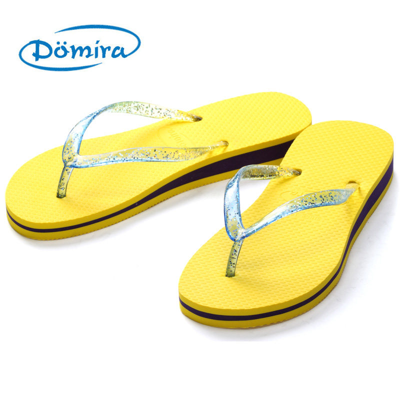 夏季夹脚亮片凉拖松糕鞋人字拖女沙滩鞋坡跟厚底浴室防滑潮3334码