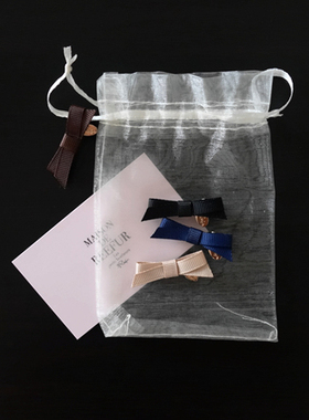 日韩新款梨花泫雅简约罗纹蝴蝶结迷你小发夹边夹刘海夹儿童发卡女