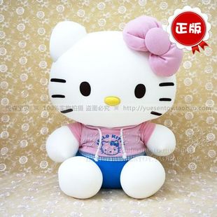 大号kt猫公仔软体泡沫粒子休闲款 正版 hellokitty凯蒂猫毛绒玩具