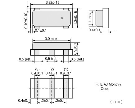 村田贴片 陶瓷晶振 CSTCE12M  3.2*1.3mm 3215 SMD-3P 晶体 12MHZ