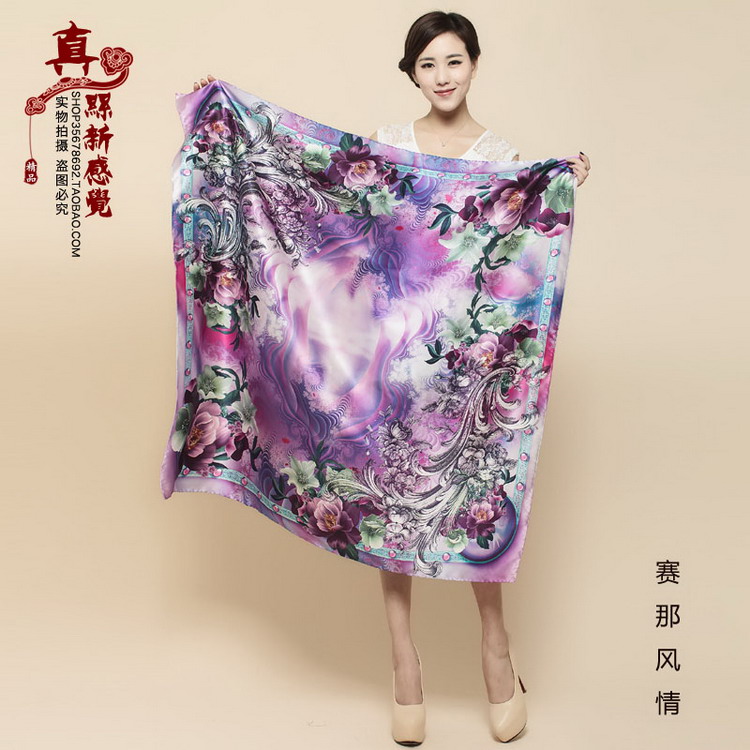新款桑蚕丝 真丝丝巾 围巾大方巾 披肩包邮特价
