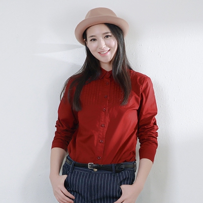 一衣江南春装方领中长款女式衬衫