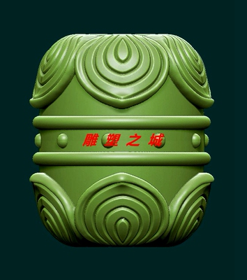 圆雕图 三维立体图 3D打印机模型 STL文件 荷叶筒珠