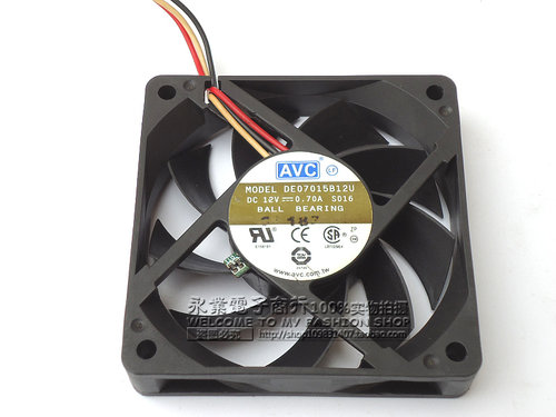 AVC DE07015B12U 7015 12V 0.7A 7CM双滚珠大风量温控CPU散热风扇