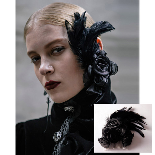 洛丽塔羽毛头饰魔叹哥特gothic