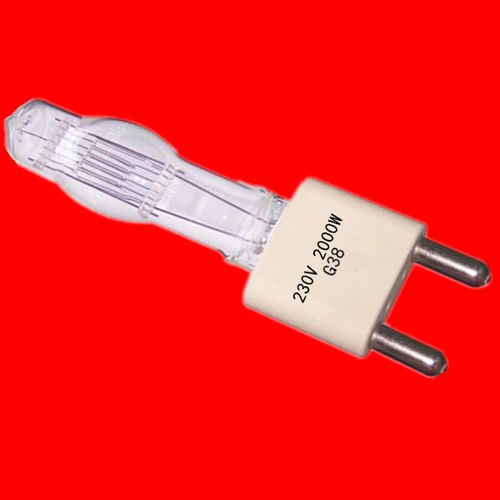 2000W聚光灯专用灯泡 品名：聚光灯钨丝灯泡 色温：3200K 功率：2000W 接口：G38 适用范围：演播室、采访、直播间、舞台、摄影棚.
