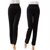 子女裤 面试款 西裤 工装 正装 长裤 工作大码 直筒 黑色松紧腰职业小脚裤