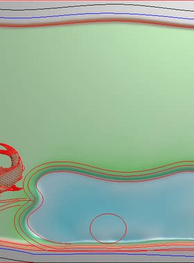 精雕图 灰度图 浮雕图 石雕玉雕荷花叶鲤鱼茶盘1 寿石有线
