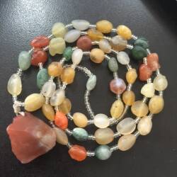 新疆鄯善县葡萄干 天然原石玛瑙 毛衣链项链冰糖心 秋冬新款包邮