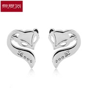 Fox new year charm 925 Silver earrings women temperament simple Korea ear sweet ear clip jewelry hypoallergenic