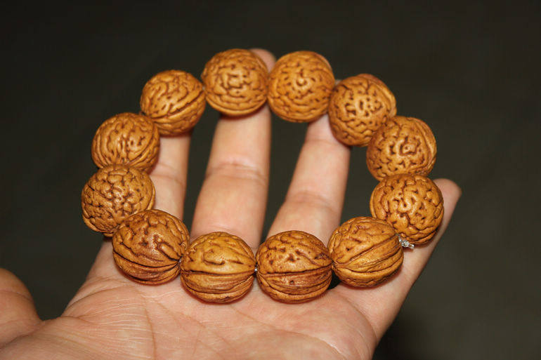 野生精品超大脑纹桃核手串 23mm--24mm 桃核手串 超大巨版收藏级