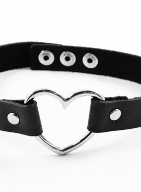 日本原宿暗黑朋克风皮质项圈链