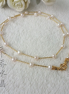 天然珍珠项链金色毛衣其他款式