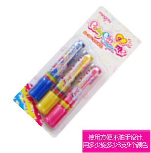 明达 多彩蜡笔MD-385C 儿童绘画笔旋转蜡笔  3支套装9个颜 不粘手
