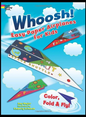【预售】Whoosh! Easy Paper Airplanes for Kids: Color, Fol