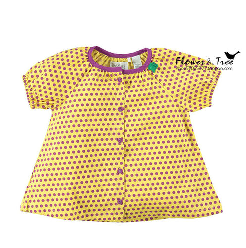 现货】Fred's World正品女童装波点短袖有机棉衬衫3-9岁100-130
