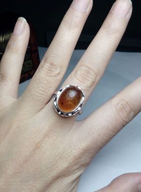 925银镀白金卷边活口戒指水钻