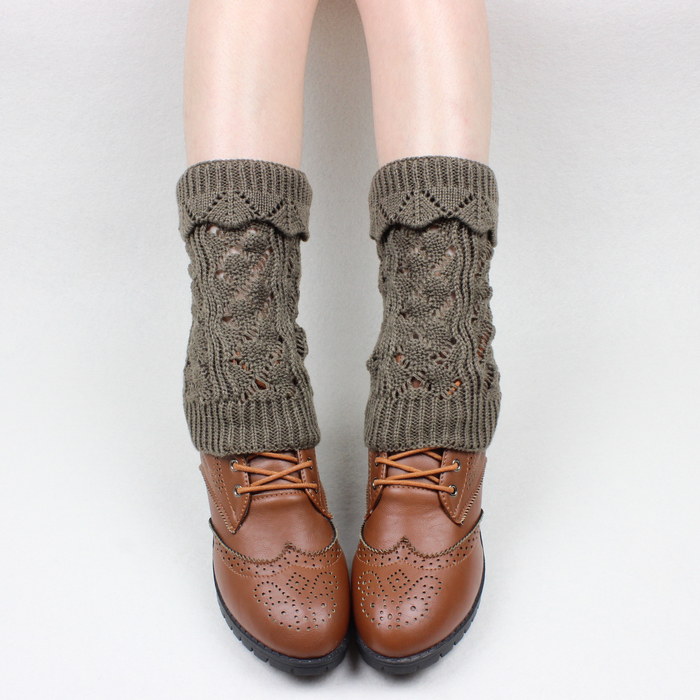 日系镂空宽松短潮女袜套韩版秋冬百搭堆堆袜毛线鞋套护腿靴套脚套