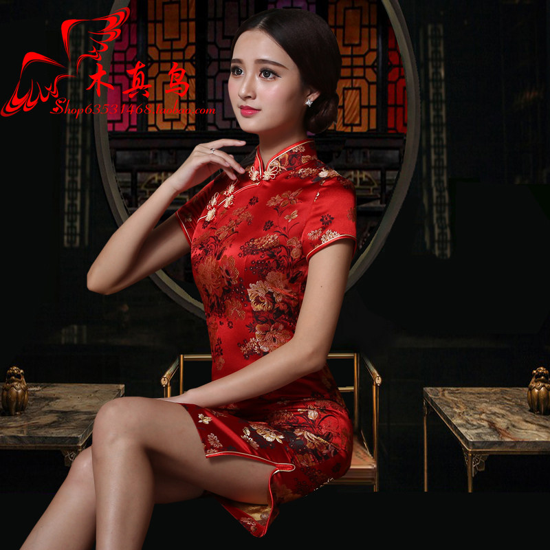 新娘结婚绣花红色时尚中式敬酒服