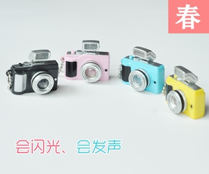 DIY饰品配件 仿真迷你莱卡照相机闪光灯和快门声音包包钥匙扣挂件