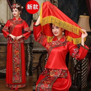 新款秀禾服绣禾服新娘中式礼服结婚旗袍龙凤褂佟丽娅红色婚纱敬酒