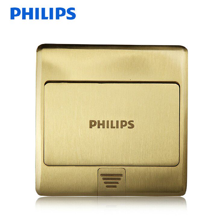 philips飞利浦地插 铜面 铜质/铜合金色无阻尼五孔 二三极地插座