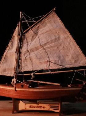 菲莱特 Flattie 1:30 单桅帆船模型 木质古典拼装套材 DIY 礼品