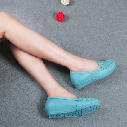 艾熙2015夏秋新款平底圆头女鞋浅口舒适低跟